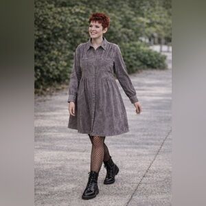 Ces Femme purple/lavender acid washed 100%cotton mini dress